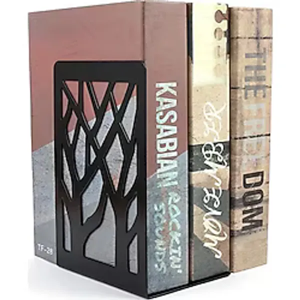 3art Metal Ağaç Desenli Kitap Desteği Kitap Tutucu Ev Ve Ofis Dekoratif Aksesuar 2 Li Set