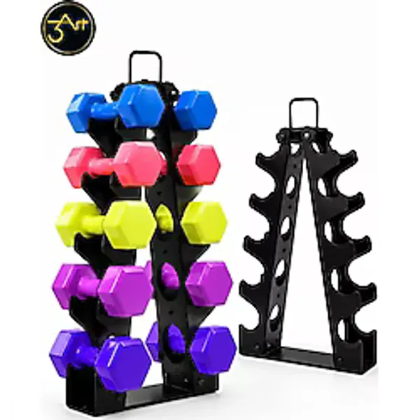 3Art Metal Dambıl Standı - Dayanıklı Çelik Gövde ile Ağırlık Rafı - Fitness Ekipmanlık