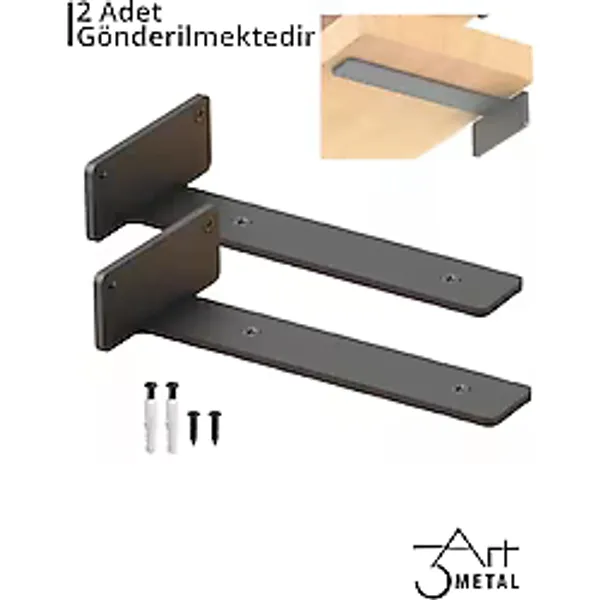 3Art Metal Metal Raf Ayağı - Metal Destek Aparatı- 2 Li
