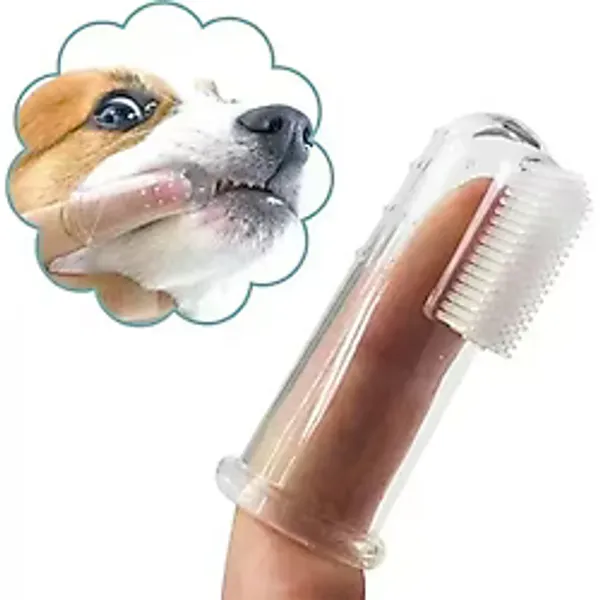 3b Trend Evcil Hayvan Kedi Köpek Parmağa Takılan Diş Kaşıma Fırçası - Şeffaf - Standart