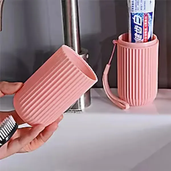 3B Trend Pembe Renk Seyahat Tipi Diş Macunu ve Fırçası Kabı Taşınabilir Hijyenik Saklama Kutusu