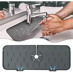3b Trend Su Engelleyici Mutfak Banyo Lavabo Musluk Kenarı Silikon Mat Sıçrama Engelleme Matı Gri