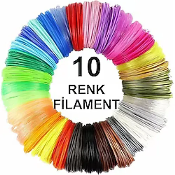 3D Kalem Yazıcı için 10 renk 100 metre (10x10 metre) PLA Filament