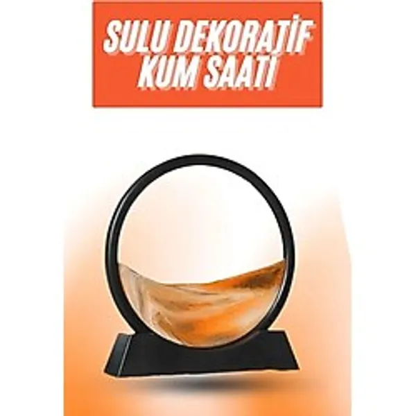 3d Led Işıklı Kum Saati Gece Lambası Hareketli Sulu Kum Saati Orta Boy