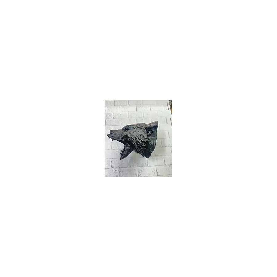 3D Siyah Ayı Başı Duvar Dekoru Modern Asılabilir Heykel 25X19 Cm