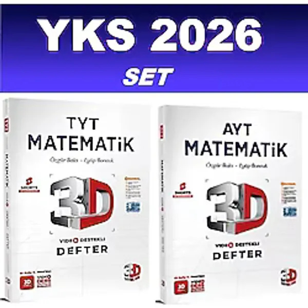 3D Yayınları 2026 TYT - AYT Matematik Video Destekli Defter VDD Seti 3D Yayınları