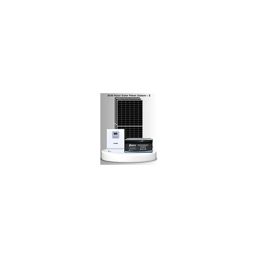 3kW Hazır Solar Paket- 3 Buzdolabı - Çamaşır Makinesi - Tv (Montaj Ekipmanları Dahil)