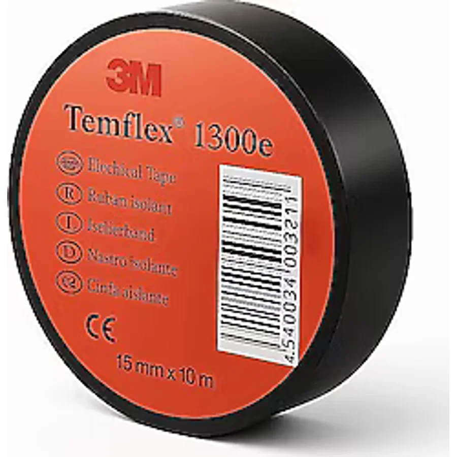 3M Temflex 1300E PVC İzole Siyah Elektrik Bandı