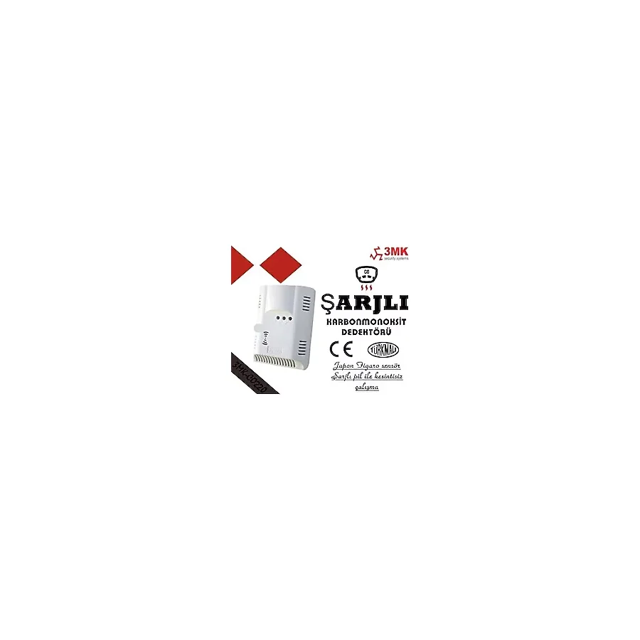 3MK 220V Karbonmonoksit Alarm Cihazı- 3MK-CO200 Gaz Alarm Cihazı (Şarjlı Pilli)