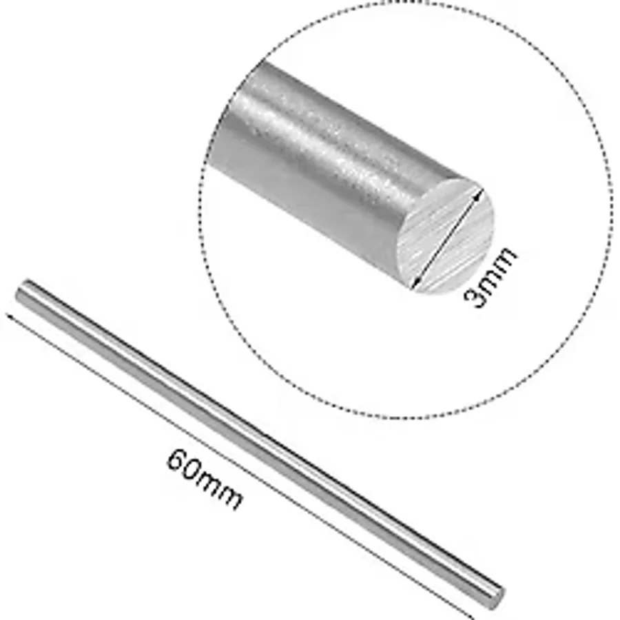3Mm X 60Mm Metal Mil Çelik Çubuk Aks Oyuncak RC Araba Robot