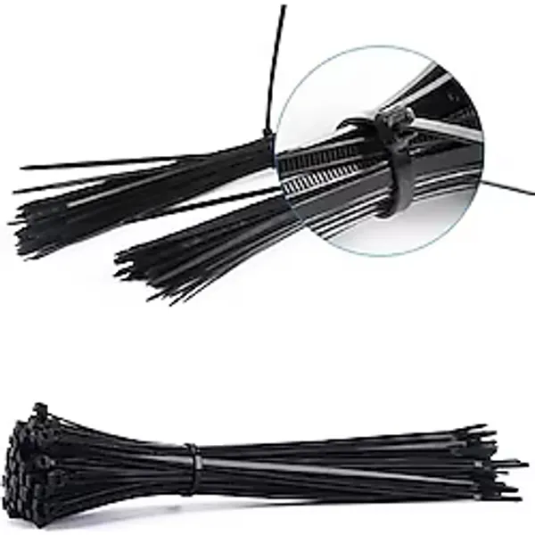 4,8x250 mm Siyah 25cm Kablo Bağı Plastik Cırt Kelepçe Toplayıcı-100 Adet