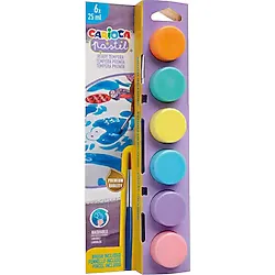4 Adet Carioca Tempera Suluboya Süper Yıkanabilir Fırçalı Pastel Renkler 6x25Ml