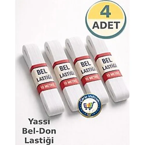 4 Adet Don Lastiği 40 Metre Yassı Bel Paça Dikiş Lastiği Esnek Tekstil Lastiği
