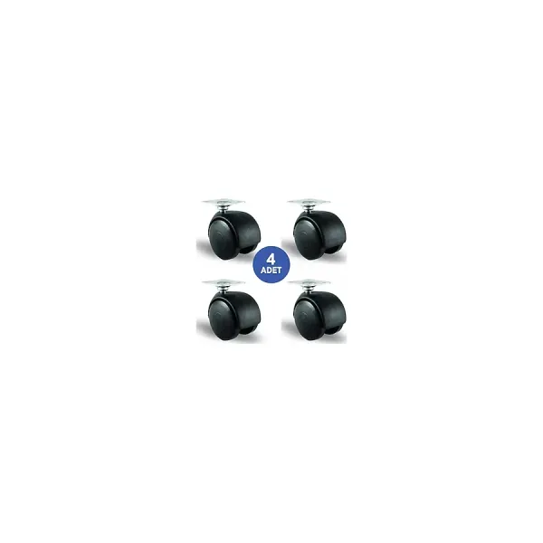 4 Adet Ec01Mkm50, Oynak Tablalı Mobilya Tekerleği Sehpa Tekeri, Çap:50, 4Lü Set