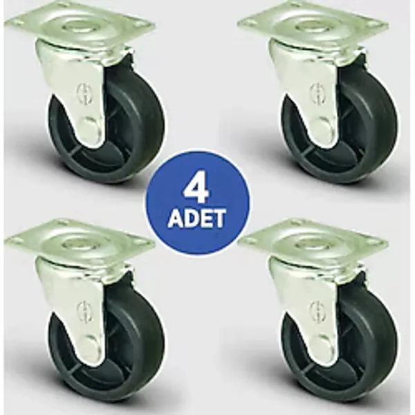 4 Adet El01Mkm38. Oynak Tablalı Mobilya Tekerleği. Sehpa