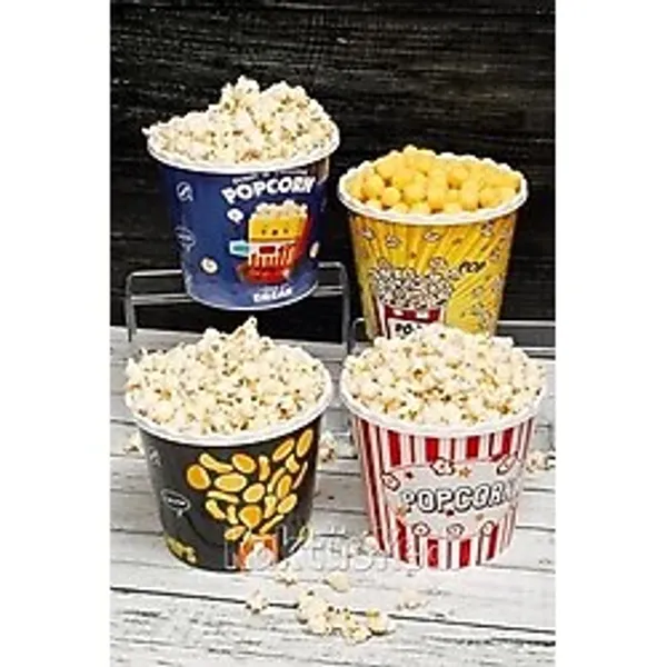 4 Adet Patlamış Mısır Kovası Popcorn Kutusu Seti, 7480000717427 - 0,33 - 00-Siyah - Beyaz