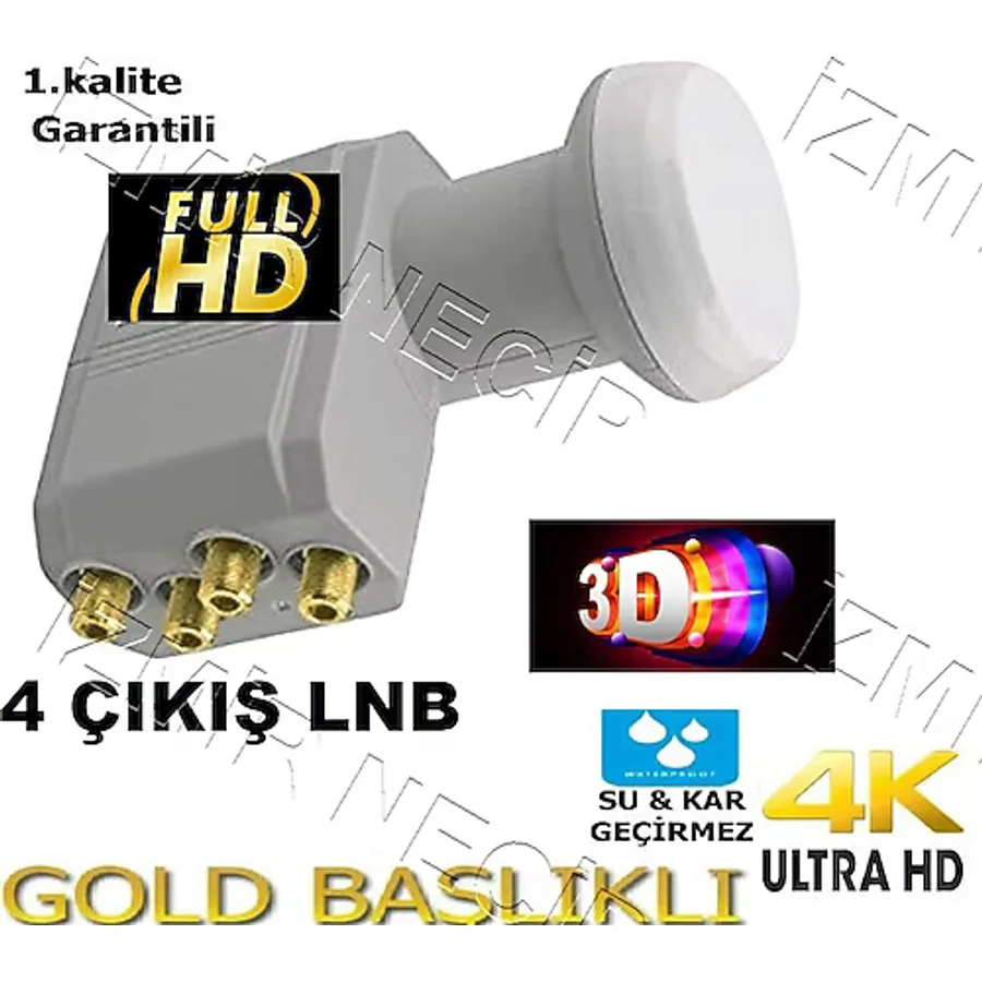 4 Çıkışlı 4Lü Dörtlü Hd 3D 4K Lnb Lenebe Elenbi