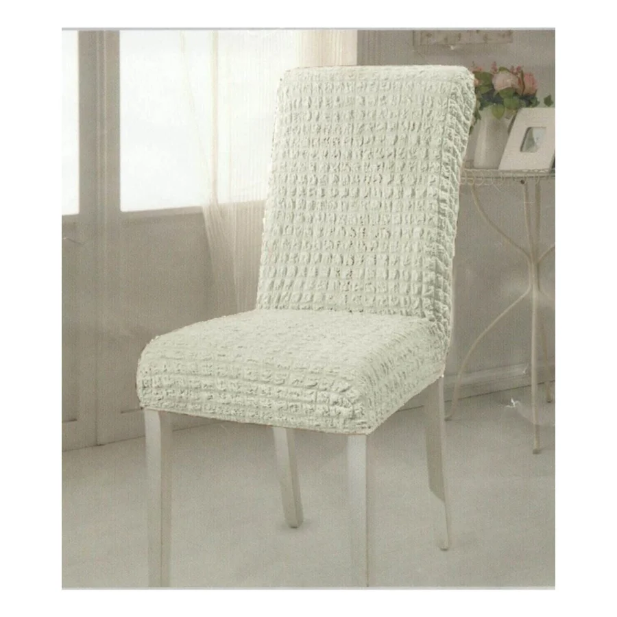 4'lü Bürümcük Lastikli Sandalye Örtüsü Standart - 35 x 55 cm - Krem