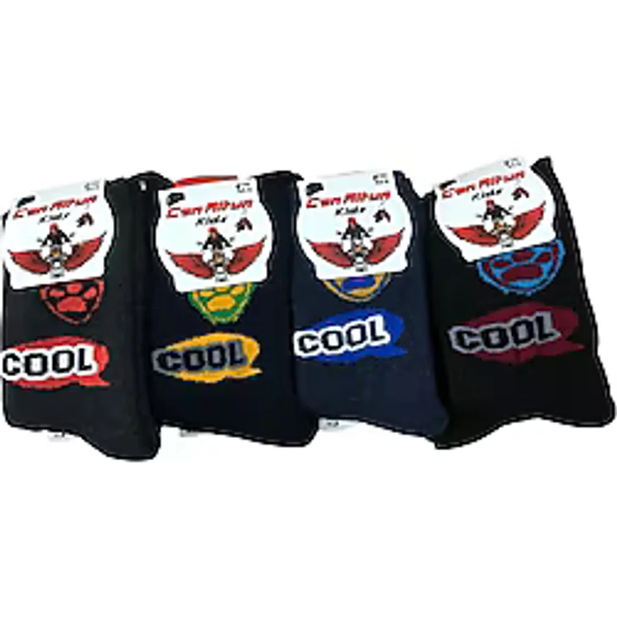 4 Lü Erkek Çocuk Pamuklu Havlu Soket Çorap Karışık Renkler