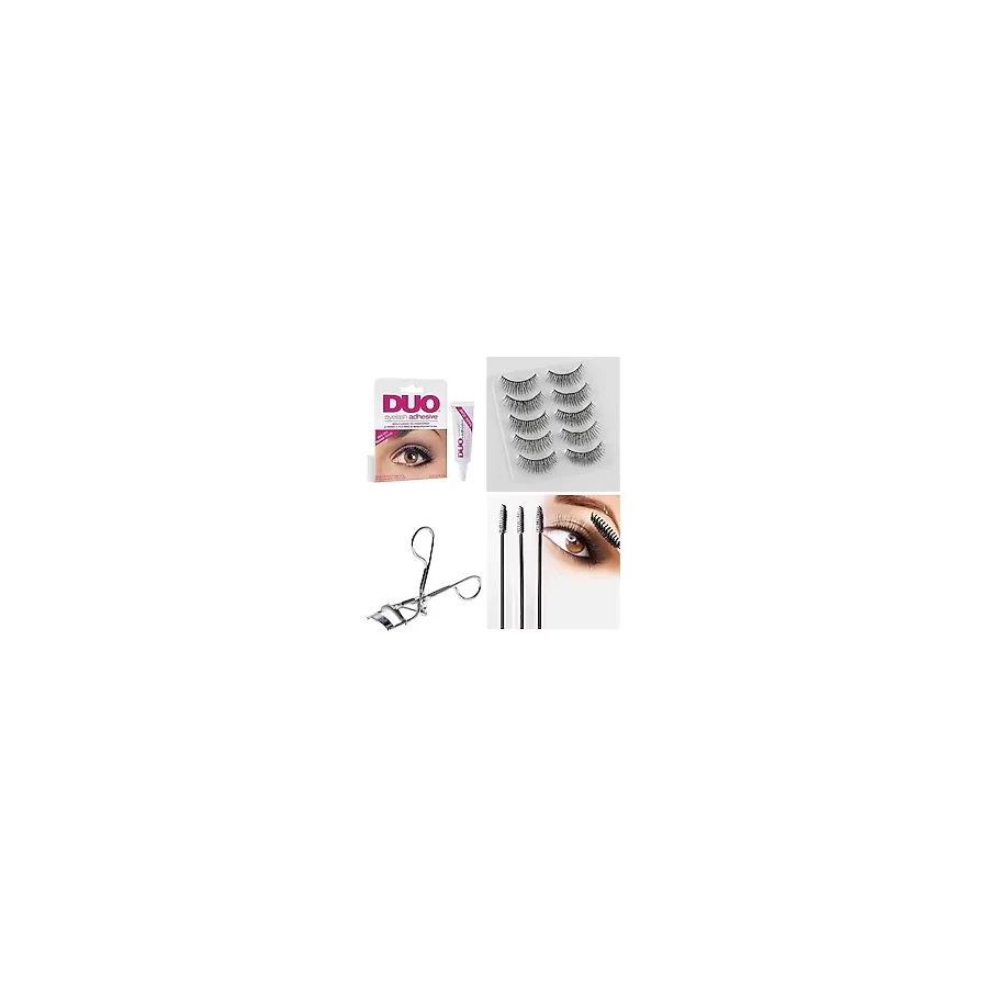 4 Parça Kirpik Seti Takma Kirpik Takımı 5li Kirpik Set Kirpik Kıvırıcı Kirpik Yapıştırıcı Rimel Mask