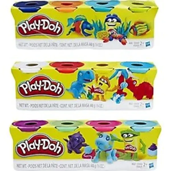 4 Renk Oyun Hamuru 448gr X 3 Paket Çok Renkli