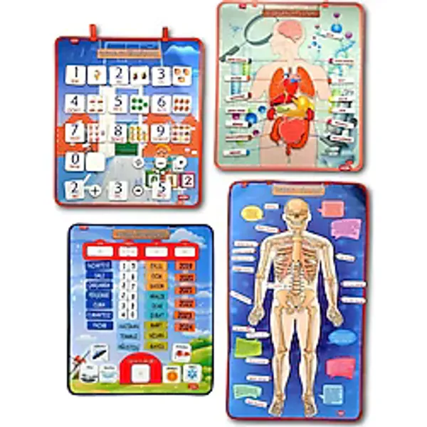 4 Set 151 Parça Tox İskelet , İç Organlar Sistemi , Takvim ve Rakamları Öğreniyorum Keçe Cırtlı Duvar Panoları , Eğitici Oyuncak