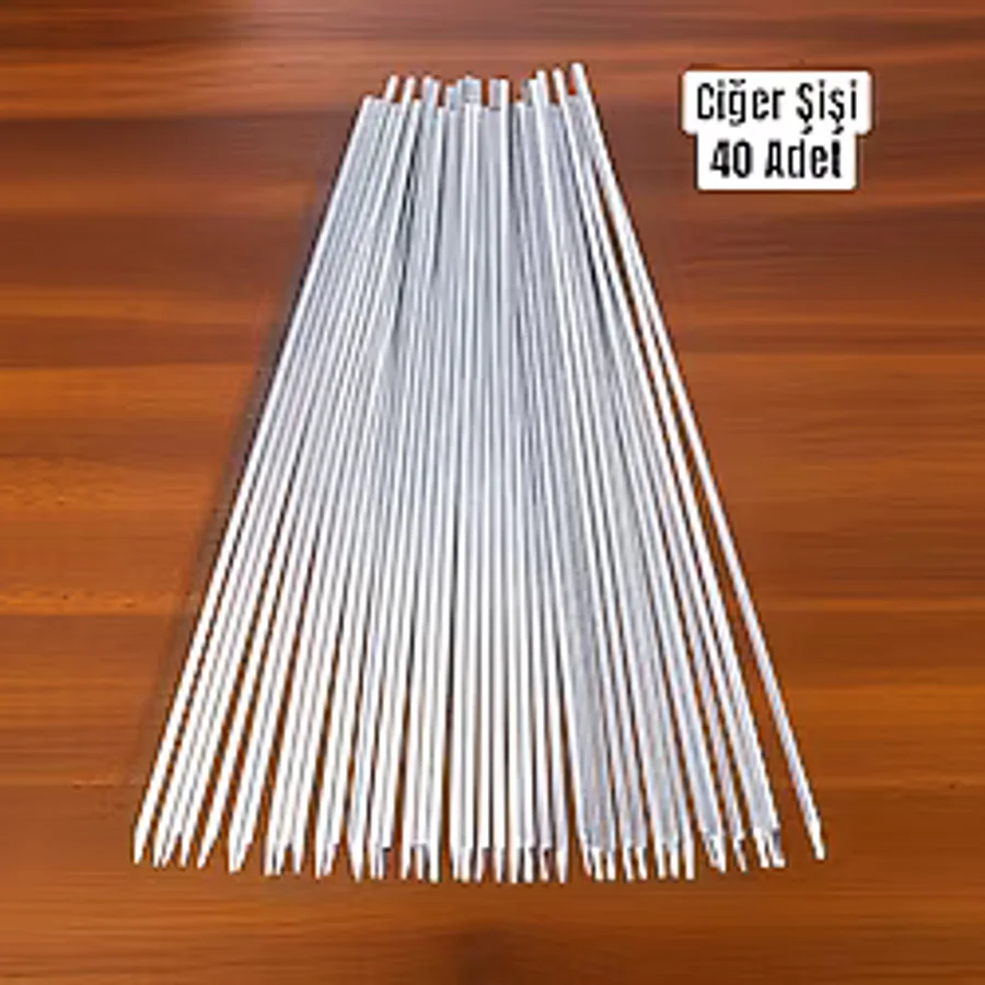 40 Adet Ciğer Şişi,galvaniz Mangal Barbekü Ciğer Şişi 55 Cm