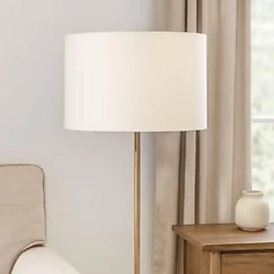 40 cm Silindir Lambader Başlığı, Abajur Başlığı, Sarkıt Avize Başlığı Krem 40cmx25cm