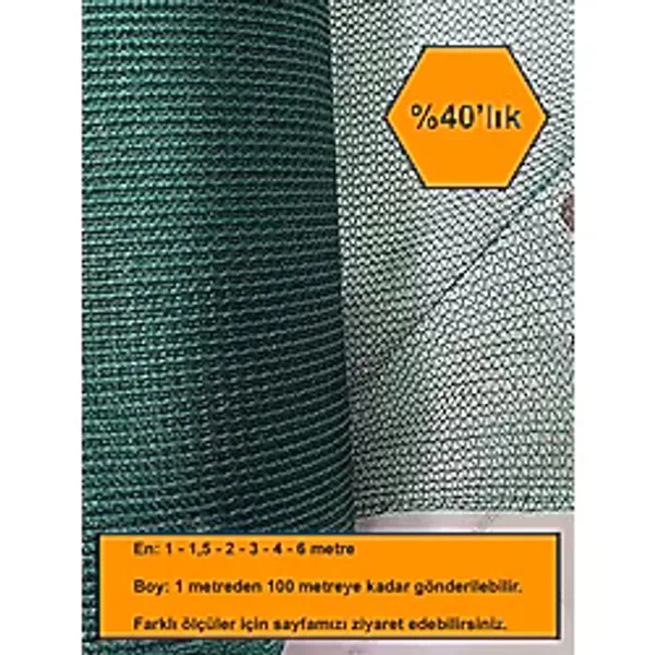 %40 Gölge Oranlı File, Gölgelik, Gergi File, Bahçe Gölgeliği 3x6 Metre