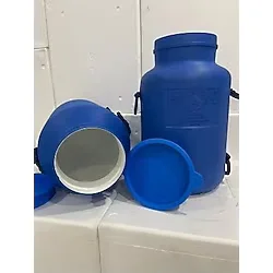 40 Litre Varil Bidon Süt Güğümü Tarım Bakanlığı Onaylı Içi Beyaz Kaplamalı Silikonlu Geçmeli Kapak - Mavi