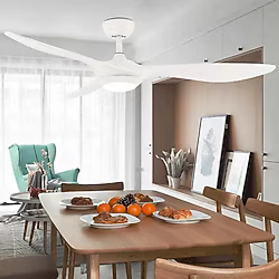 40 Watt, 3 Işık Modlu, 6 Kademeli, Kumandalı, Çok Şık ve Kaliteli Tavan Vantilatörü Ledli Vantilatör - Beyaz
