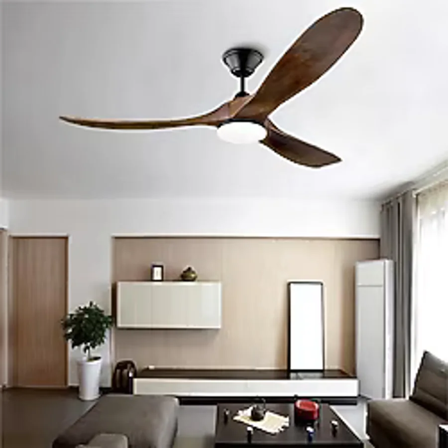 40 Watt, 3 Işık Modlu, 6 Kademeli, Kumandalı, Çok Şık ve Kaliteli Tavan Vantilatörü Ledli Vantilatör - Kahverengi