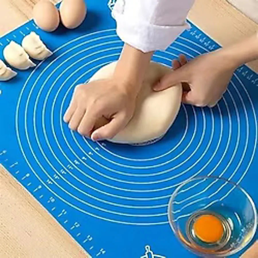 40 x 50 cm Silikon Ölçekli Kullanımı Kolay Hamur Açma Matı Ekmek Mantı Makarna Hamuru Yoğurma Matı