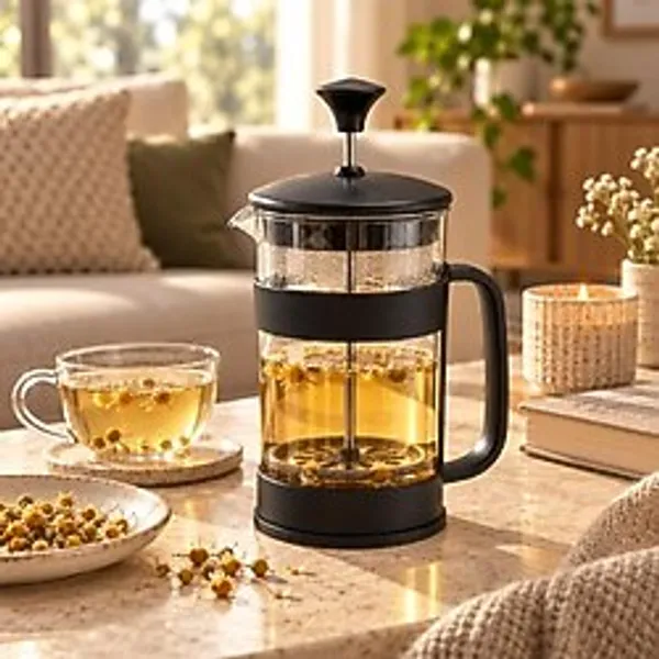 400 ml French Press Kahve ve Bitki Çayı Demliği, Pistonlu Filtreli Şeffaf Kahve Presi, Kulplu Manuel Demleme Ekipmanı