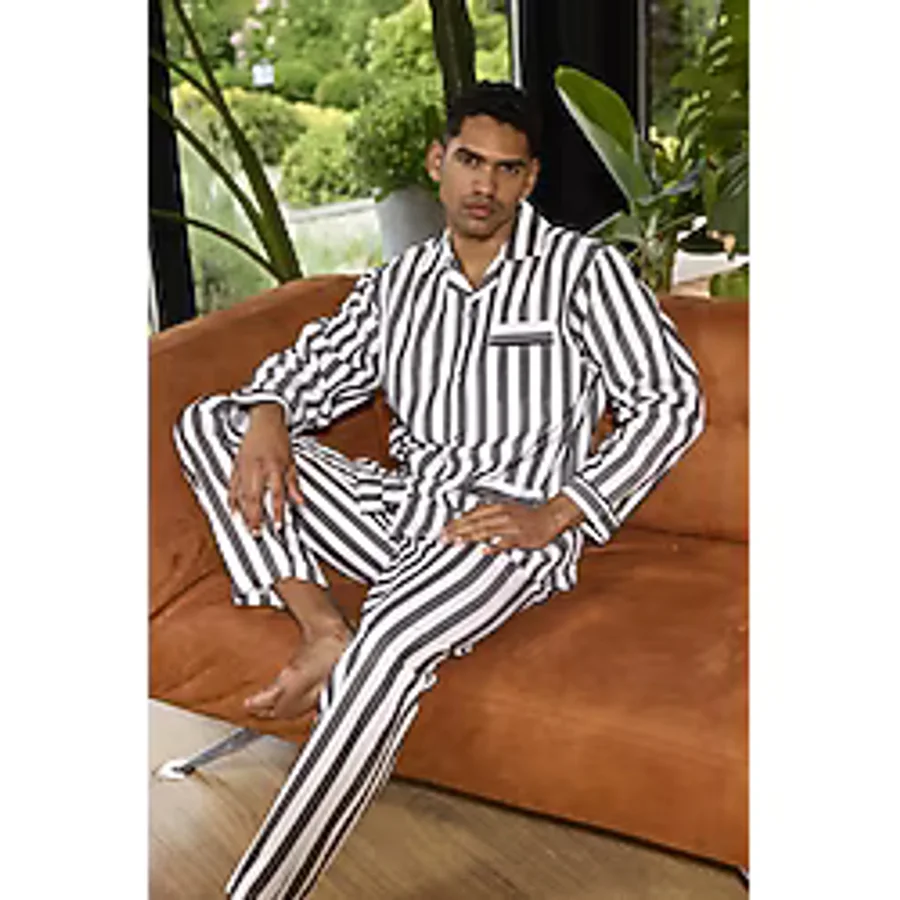 4007 Erkek Apaj Yaka Önden Düğmeli Gaffur Pijama Takım