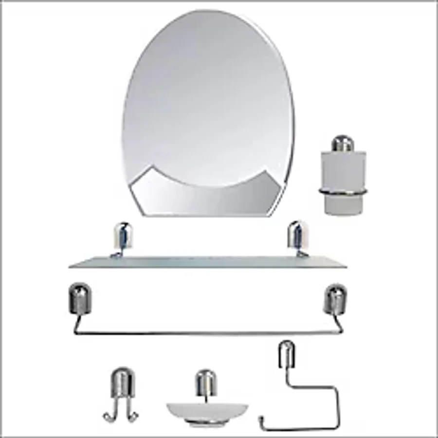 40x50cm Metal Krom Banyo Tuvalet Lavabo Boy Duvar Ayna Seti