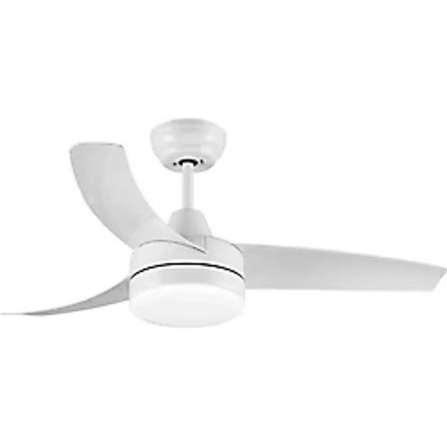42 Inç Işıklı Modern Tavan Vantilatörü, Sessiz Dc Motor, 6 Hız ve Uzaktan Kumandalı - Beyaz