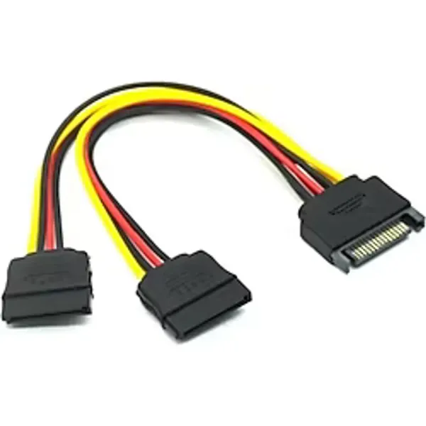 4426 Sata 15 Pin Dişi Erkek 2 Port Çoklayıcı Kablo Splitter HDD Bağlantı Kablosu - Çok Renkli