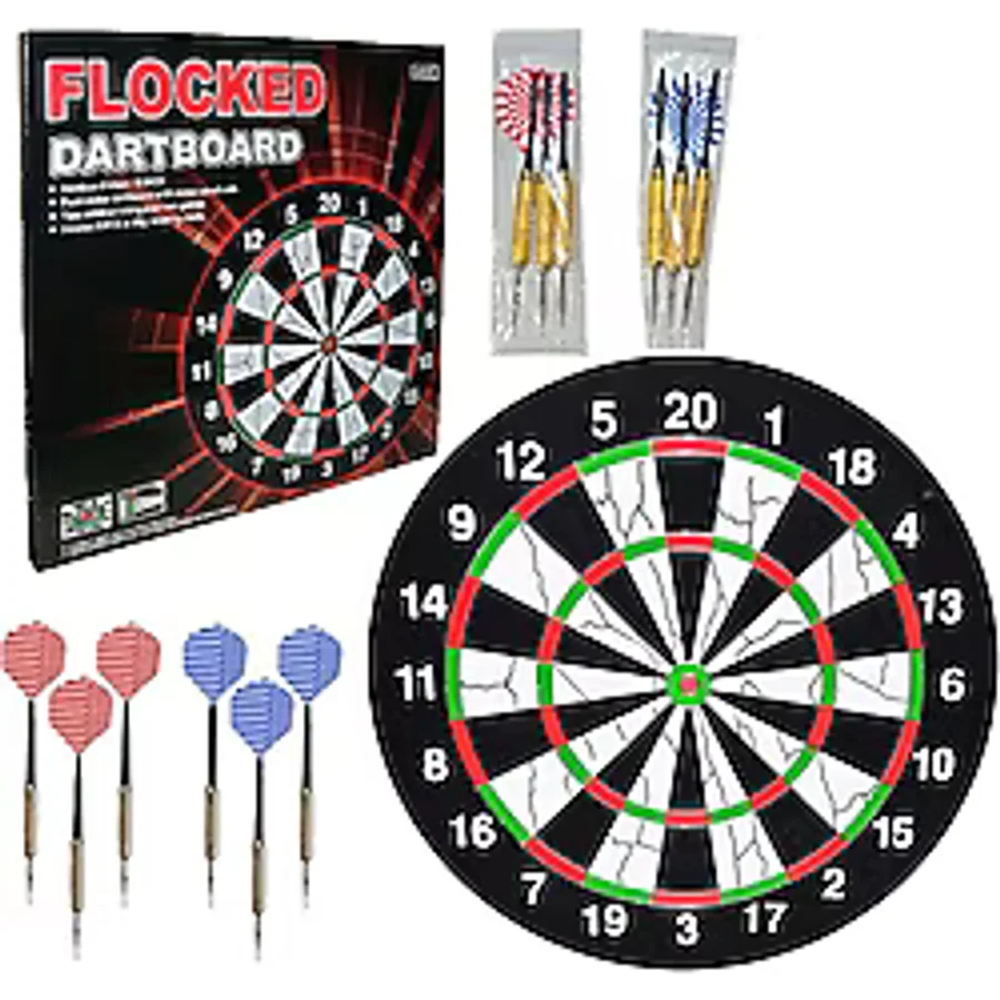 45 Cm Ahşap Dart Tahtası 6 Adet Dart Oku Dart10 Dart