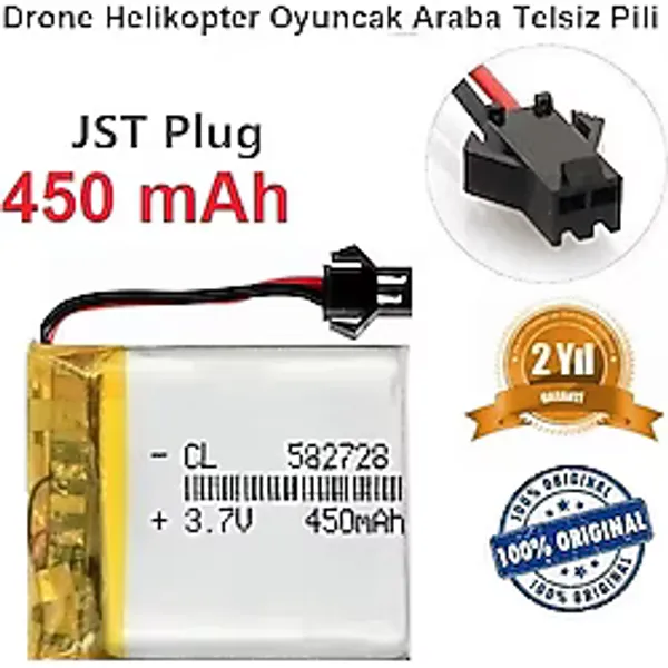 450 Mah 3.7V Siyah Soket Drone Helikopter Oyuncak Araba Telsiz Telefon Pili Sınekbıt11754
