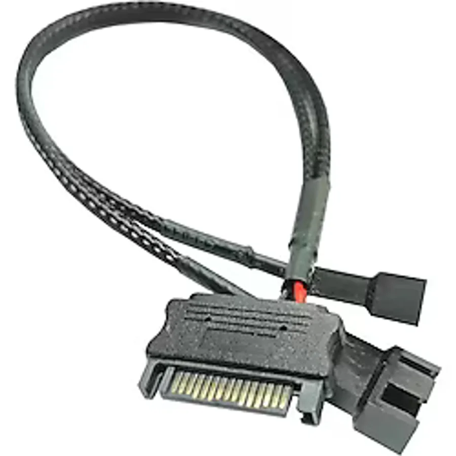 4596 Sata Power To Fan Çevirici 2 Port Y Pin PWM Çoklayıcı Splitter Fan Kablosu
