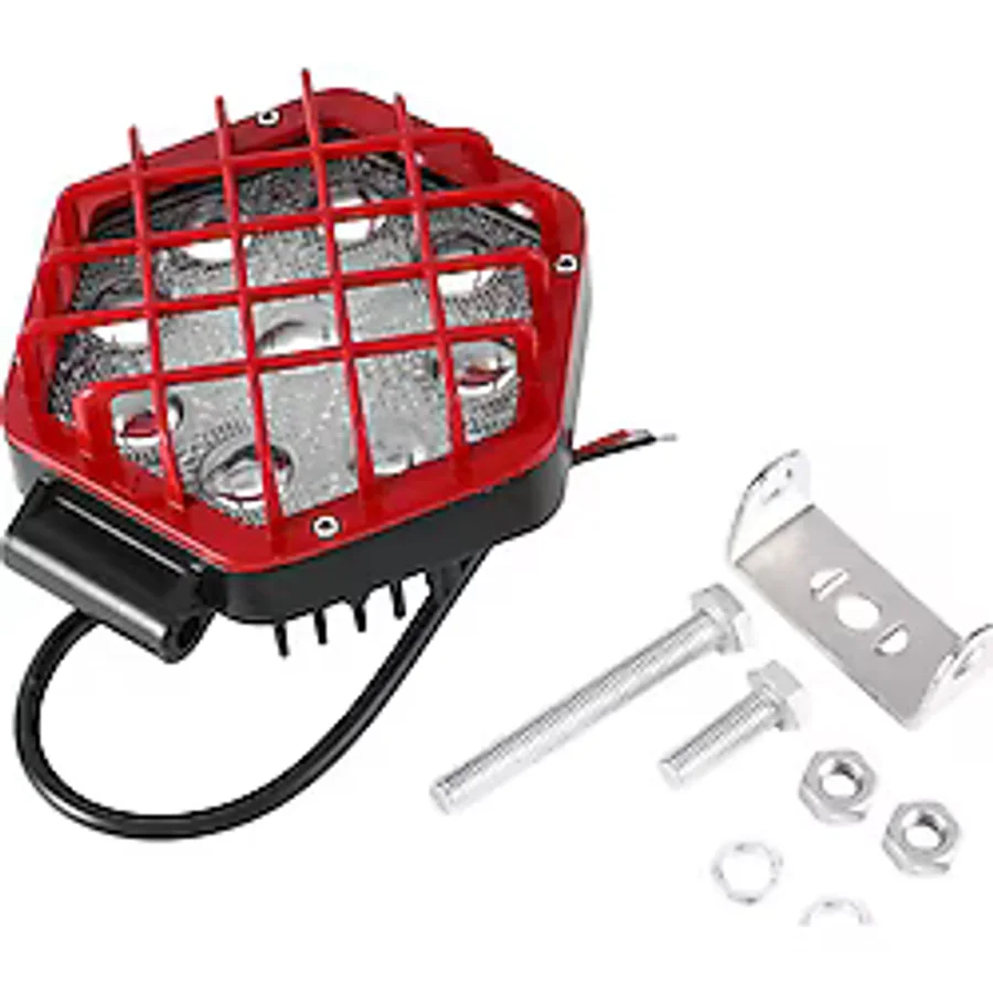 48w Altıgen Kafesli Kırımızı 16 LED OffRoad Tekne Çalışma Lambası