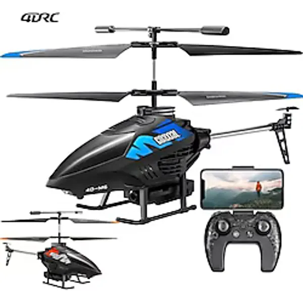 4K Kameralı Kumandalı Helikopter Oyuncak, 4CH RC Helikopter, HD Kamera, 2.4G Uzaktan Kumandalı, Telefon Kontrollü, 360° Hareket, Otomatik Engelden Kaçınma, Şarjlı Drone Helikopter, 14+ Yaş