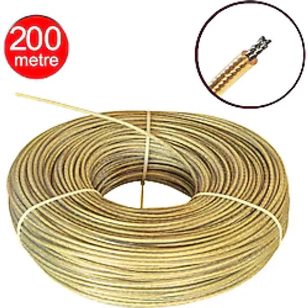 4Mm Pvc İzole Kaplı Çelik Halat Tel - 200 Metre