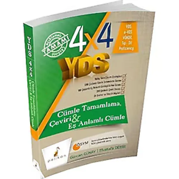 4x4 YDS Seti 1. Kitap Cümle Tamamlama, Çeviri ve Eş Anlamlı Cümle