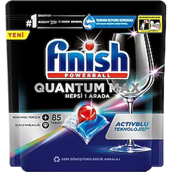 5 Adet Finish Powerball Quantum Max Bulaşık Makinesi Tableti 85'Li