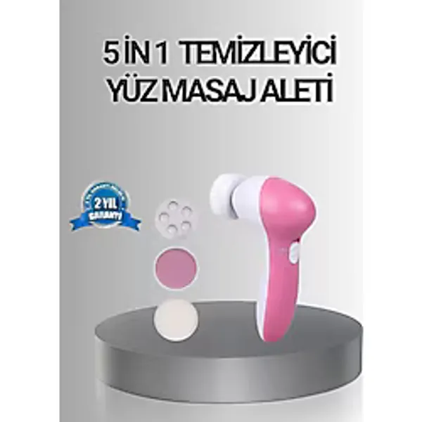 5 Başlıklı Yüz Masaj Aleti - Cilt Temizleme, Peeling, Siyah Nokta ve Gözenek Bakımı ( Lisinya )
