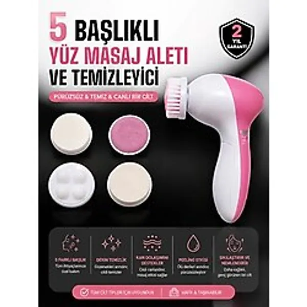 5 Fonksiyonlu Kablosuz Yüz Temizleme Cihazı Ile Derinlemesine Cilt Bakımı ( Lisinya )
