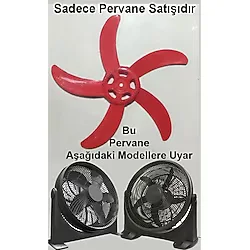 5 Kanatlı Vantilatör Pervanesi Mcs Yumatu Word Star Cvs Yer Duvar 56CM Sanayi Tip Her Markaya Uyar - Kırmızı