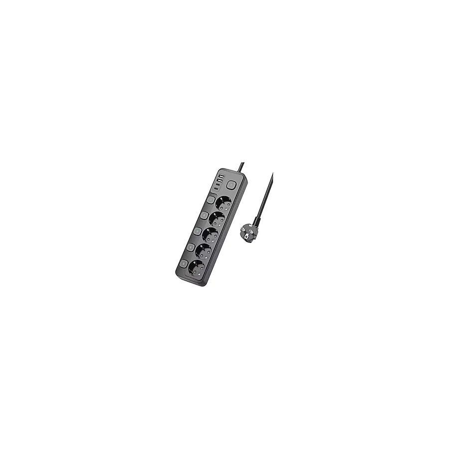 5 Li Priz + 2 Usb-a 2 Usb-c Çoklu Priz Bireysel Anahtarlı Akım Korumalı 2 Metre Kablo Hızlı Şarjlı Uzatma Kablosu 2 M
